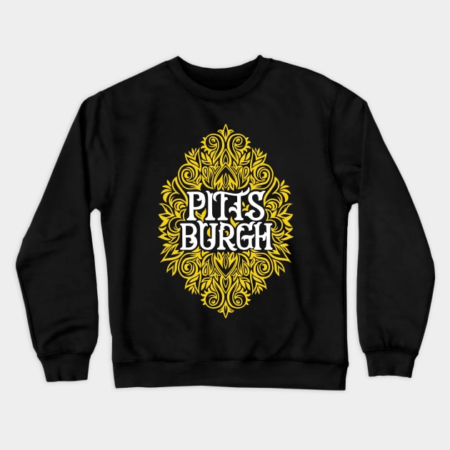 Pittsburgh Swirls Crewneck Sweatshirt by polliadesign